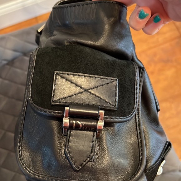 Beautiful classy Christian Dior satchel in black leather and suede never worn - Picture 4 of 7